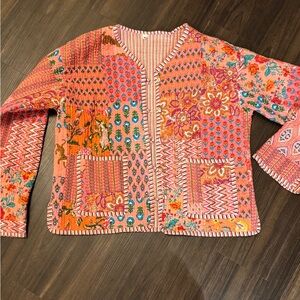 NWOT Colorful Light Weight Patchwork Jacket